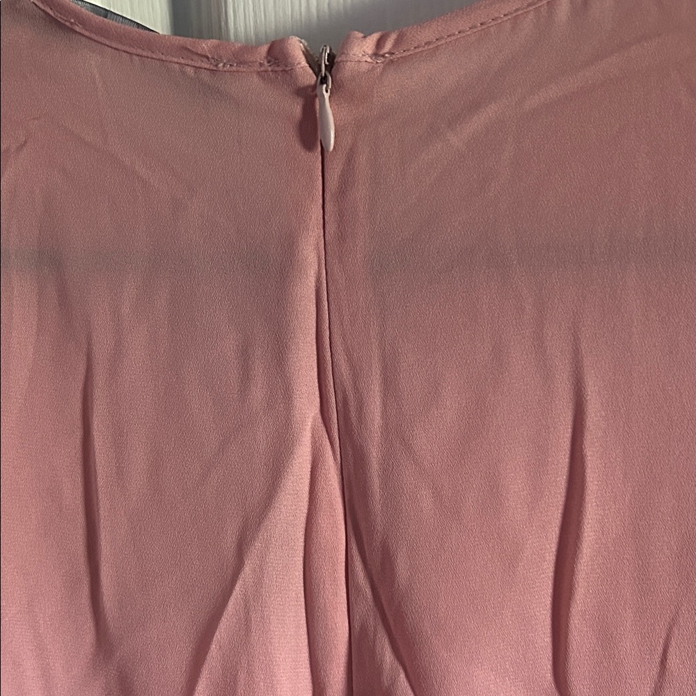 Boohoo Blush Pink Knot Front Woven Culotte Long Sleeve Wide Leg Jumpsuit - Picture 8 of 11